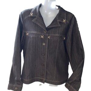 SOFT Works Petites Brown/Black Jacket (Size 4)